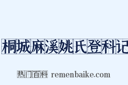 桐城麻溪姚氏登科记是什么意思的图片
